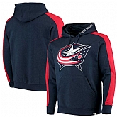 Columbus Blue Jackets Fanatics Branded Iconic Blocked Pullover Hoodie Navy & Red,baseball caps,new era cap wholesale,wholesale hats